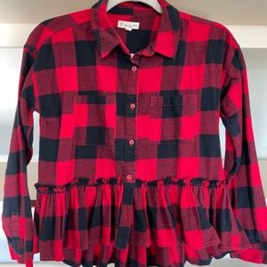Buffalo Plaid Tucker + Tate Shirt - size 14